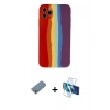 MARSİLYAN™- iPhone 11 Pro Kılıf Yadigar Çizgi - Siyah 3D Antistatik Seramik Nano Ekran Koruyucu + Gümüş Shine Kamera Lens Koruma Cam