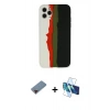 MARSİLYAN™- iPhone 11 Pro Kılıf Yadigar Çizgi - Siyah 3D Antistatik Seramik Nano Ekran Koruyucu + Metal Kamera Lens Koruma Cam - KI