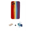 MARSİLYAN™- iPhone 11 Pro Kılıf Yadigar Çizgi - Siyah 3D Antistatik Seramik Nano Ekran Koruyucu + Renkli Kamera Lens Koruma Cam - MI