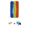 MARSİLYAN™- iPhone 11 Pro Kılıf Yadigar Çizgi - Siyah 3D Antistatik Seramik Nano Ekran Koruyucu + Renkli Kamera Lens Koruma Cam - PE