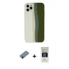 MARSİLYAN™- iPhone 11 Pro Kılıf Yadigar Çizgi - Siyah 5D Hayalet Cam Ekran Koruyucu + Shine Kamera Lens Koruma Cam - GD