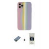 MARSİLYAN™- iPhone 11 Pro Kılıf Yadigar Çizgi - Siyah 5D Hayalet Cam Ekran Koruyucu + Shine Kamera Lens Koruma Cam - GD