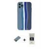MARSİLYAN™- iPhone 11 Pro Kılıf Yadigar Çizgi - Siyah 5D Hayalet Cam Ekran Koruyucu + Shine Kamera Lens Koruma Cam - GD