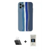 MARSİLYAN™- iPhone 11 Pro Kılıf Yadigar Çizgi - Siyah 5D Hayalet Cam Ekran Koruyucu + Kamera Lens Koruma Cam - SF