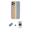 MARSİLYAN™- iPhone 11 Pro Kılıf Yadigar Çizgi - Siyah 5D Hayalet Cam Ekran Koruyucu + Shine Kamera Lens Koruma Cam - MI