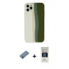 MARSİLYAN™- iPhone 11 Pro Kılıf Yadigar Çizgi - Siyah 5D Hayalet Cam Ekran Koruyucu + Shine Kamera Lens Koruma Cam - SABE