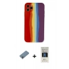 MARSİLYAN™- iPhone 11 Pro Kılıf Yadigar Çizgi - Siyah 5D Hayalet Cam Ekran Koruyucu + Shine Kamera Lens Koruma Cam - SABE