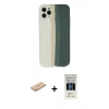 MARSİLYAN™- iPhone 11 Pro Kılıf Yadigar Çizgi - Siyah 5D Hayalet Cam Ekran Koruyucu + Renkli Kamera Lens Koruma Cam - TU