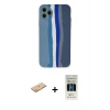 MARSİLYAN™- iPhone 11 Pro Kılıf Yadigar Çizgi - Siyah 5D Hayalet Cam Ekran Koruyucu + Renkli Kamera Lens Koruma Cam - TU