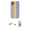 MARSİLYAN™- iPhone 11 Pro Kılıf Yadigar Çizgi - Siyah 6D Mat Seramik Hayalet Nano Ekran Koruyucu + Renkli Kamera Lens Koruma Cam - PE