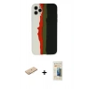 MARSİLYAN™- iPhone 11 Pro Kılıf Yadigar Çizgi - Siyah 6D Mat Seramik Hayalet Nano Ekran Koruyucu + Renkli Kamera Lens Koruma Cam - SI