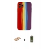 MARSİLYAN™- iPhone 11 Pro Kılıf Yadigar Çizgi - Siyah Joko Magic 5D Hayalet Cam + Renkli Kamera Lens Koruma Cam - TU