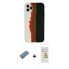 MARSİLYAN™- iPhone 11 Pro Kılıf Yadigar Çizgi - Siyah Mat Seramik Nano Ekran Koruyucu + Gümüş Shine Kamera Lens Koruma Cam