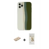 MARSİLYAN™- iPhone 11 Pro Kılıf Yadigar Çizgi - Siyah Mat Seramik Nano Ekran Koruyucu + Renkli Kamera Lens Koruma Cam - SI