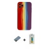MARSİLYAN™- iPhone 11 Pro Kılıf Yadigar Çizgi - Siyah Polymer Nano Ekran Koruyucu + Shine Kamera Lens Koruma Cam - GD