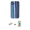 MARSİLYAN™- iPhone 11 Pro Kılıf Yadigar Çizgi - Siyah Polymer Nano Ekran Koruyucu + Renkli Kamera Lens Koruma Cam - YL