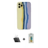 MARSİLYAN™- iPhone 11 Pro Kılıf Yadigar Çizgi - Siyah Polymer Nano Ekran Koruyucu + Kamera Lens Koruma Cam - SF