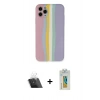MARSİLYAN™- iPhone 11 Pro Kılıf Yadigar Çizgi - Siyah Polymer Nano Ekran Koruyucu + Kamera Lens Koruma Cam - SF