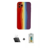 MARSİLYAN™- iPhone 11 Pro Kılıf Yadigar Çizgi - Siyah Polymer Nano Ekran Koruyucu + Kamera Lens Koruma Cam - SF