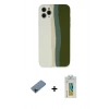 MARSİLYAN™- iPhone 11 Pro Kılıf Yadigar Çizgi - Siyah Polymer Nano Ekran Koruyucu + Shine Kamera Lens Koruma Cam - SH