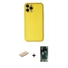 MARSİLYAN™- iPhone 11 Pro Kılıf Yadigar Klasik - Şeffaf 360 Full Body Arka Koruyucu + Renkli Kamera Lens Koruma Cam - MI