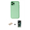 MARSİLYAN™- iPhone 11 Pro Kılıf Yadigar Klasik - Şeffaf 360 Full Body Arka Koruyucu + Renkli Kamera Lens Koruma Cam - YL