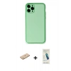 MARSİLYAN™- iPhone 11 Pro Kılıf Yadigar Klasik - Şeffaf Pasifik Cam Ekran Koruyucu + Renkli Kamera Lens Koruma Cam - PE