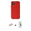 MARSİLYAN™- iPhone 11 Pro Kılıf Yadigar Klasik - Şeffaf Pasifik Cam Ekran Koruyucu + Renkli Kamera Lens Koruma Cam - PE