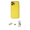 MARSİLYAN™- iPhone 11 Pro Kılıf Yadigar Klasik - Şeffaf Pasifik Cam Ekran Koruyucu + Renkli Kamera Lens Koruma Cam - MI