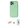MARSİLYAN™- iPhone 11 Pro Kılıf Yadigar Klasik - Şeffaf Pasifik Cam Ekran Koruyucu + Renkli Kamera Lens Koruma Cam - SI