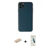 MARSİLYAN™- iPhone 11 Pro Kılıf Yadigar Klasik - Şeffaf Pasifik Cam Ekran Koruyucu + Renkli Kamera Lens Koruma Cam - SI