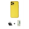 MARSİLYAN™- iPhone 11 Pro Kılıf Yadigar Klasik - Siyah 20D Premium Cam Ekran Koruyucu + Kamera Lens Koruma Cam - SF