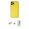 MARSİLYAN™- iPhone 11 Pro Kılıf Yadigar Klasik - Siyah 20D Premium Cam Ekran Koruyucu + Renkli Kamera Lens Koruma Cam - YL