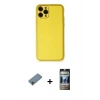MARSİLYAN™- iPhone 11 Pro Kılıf Yadigar Klasik - Siyah 34D Hayalet Izgaralı Cam + Shine Kamera Lens Koruma Cam - GI