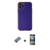 MARSİLYAN™- iPhone 11 Pro Kılıf Yadigar Klasik - Siyah 34D Hayalet Izgaralı Cam + Metal Kamera Lens Koruma Cam - KI