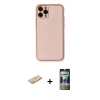 MARSİLYAN™- iPhone 11 Pro Kılıf Yadigar Klasik - Siyah 34D Hayalet Izgaralı Cam + Renkli Kamera Lens Koruma Cam - PE