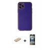 MARSİLYAN™- iPhone 11 Pro Kılıf Yadigar Klasik - Siyah 34D Hayalet Izgaralı Cam + Renkli Kamera Lens Koruma Cam - PE