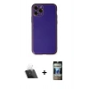 MARSİLYAN™- iPhone 11 Pro Kılıf Yadigar Klasik - Siyah 34D Hayalet Izgaralı Cam + Kamera Lens Koruma Cam - SF