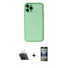 MARSİLYAN™- iPhone 11 Pro Kılıf Yadigar Klasik - Siyah 34D Hayalet Izgaralı Cam + Kamera Lens Koruma Cam - SF
