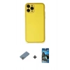 MARSİLYAN™- iPhone 11 Pro Kılıf Yadigar Klasik - Siyah 34D Izgaralı Cam + Shine Kamera Lens Koruma Cam - GS