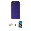 MARSİLYAN™- iPhone 11 Pro Kılıf Yadigar Klasik - Siyah 34D Izgaralı Cam + Renkli Kamera Lens Koruma Cam - SI