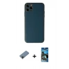 MARSİLYAN™- iPhone 11 Pro Kılıf Yadigar Klasik - Siyah 34D Izgaralı Cam + Shine Kamera Lens Koruma Cam - SH
