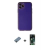 MARSİLYAN™- iPhone 11 Pro Kılıf Yadigar Klasik - Siyah 360 Mat Full Body Arka Koruyucu + Shine Kamera Lens Koruma Cam - GI