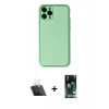 MARSİLYAN™- iPhone 11 Pro Kılıf Yadigar Klasik - Siyah 360 Mat Full Body Arka Koruyucu + Kamera Lens Koruma Cam - SF