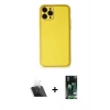 MARSİLYAN™- iPhone 11 Pro Kılıf Yadigar Klasik - Siyah 360 Mat Full Body Arka Koruyucu + Kamera Lens Koruma Cam - SF