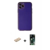 MARSİLYAN™- iPhone 11 Pro Kılıf Yadigar Klasik - Siyah 360 Mat Full Body Arka Koruyucu + Renkli Kamera Lens Koruma Cam - SI