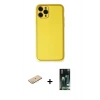 MARSİLYAN™- iPhone 11 Pro Kılıf Yadigar Klasik - Siyah 360 Mat Full Body Arka Koruyucu + Renkli Kamera Lens Koruma Cam - SI