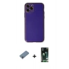 MARSİLYAN™- iPhone 11 Pro Kılıf Yadigar Klasik - Siyah 360 Mat Full Body Arka Koruyucu + Shine Kamera Lens Koruma Cam - SABE