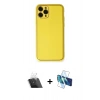 MARSİLYAN™- iPhone 11 Pro Kılıf Yadigar Klasik - Siyah 3D Antistatik Cam Ekran Koruyucu + Kamera Lens Koruma Cam - SF