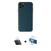MARSİLYAN™- iPhone 11 Pro Kılıf Yadigar Klasik - Siyah 3D Antistatik Cam Ekran Koruyucu + Kamera Lens Koruma Cam - SF